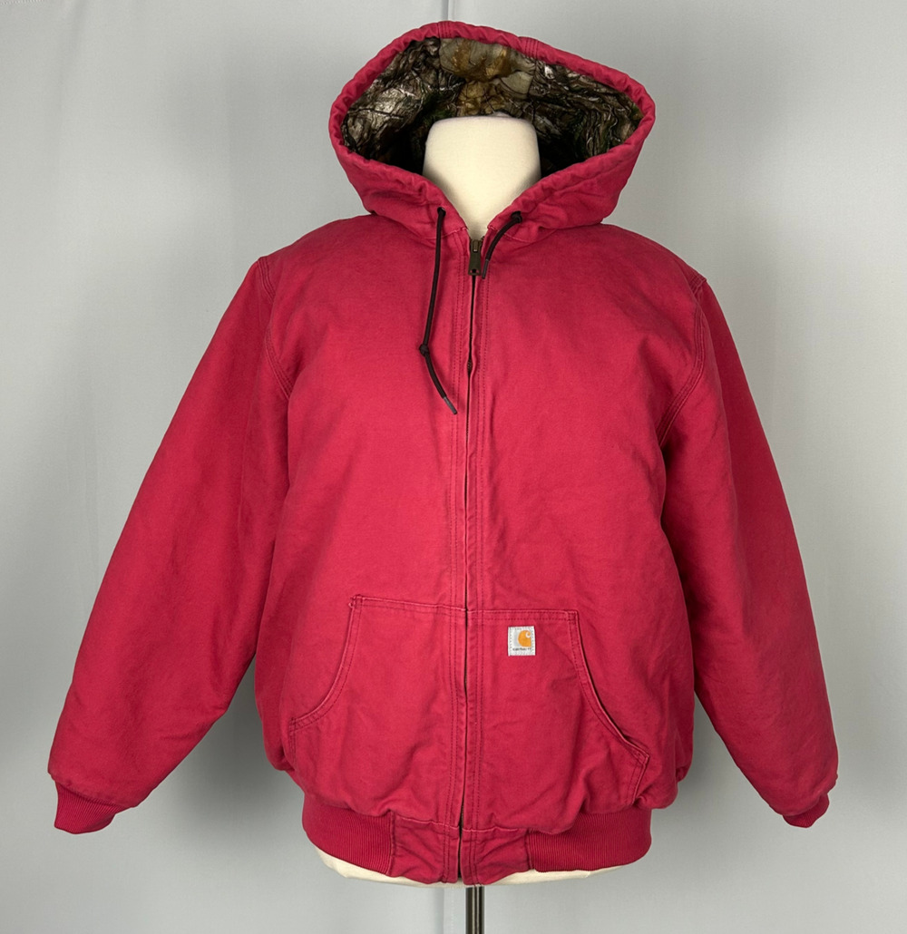 Carhartt Coat Womens Size XXL 20 Crab Apple Pink Real Tree Camo Lined Zip Hooded